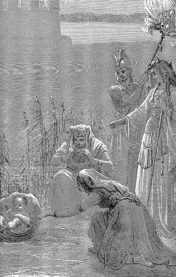 18 Pharaohs daughter finds the infant Moses in a basket