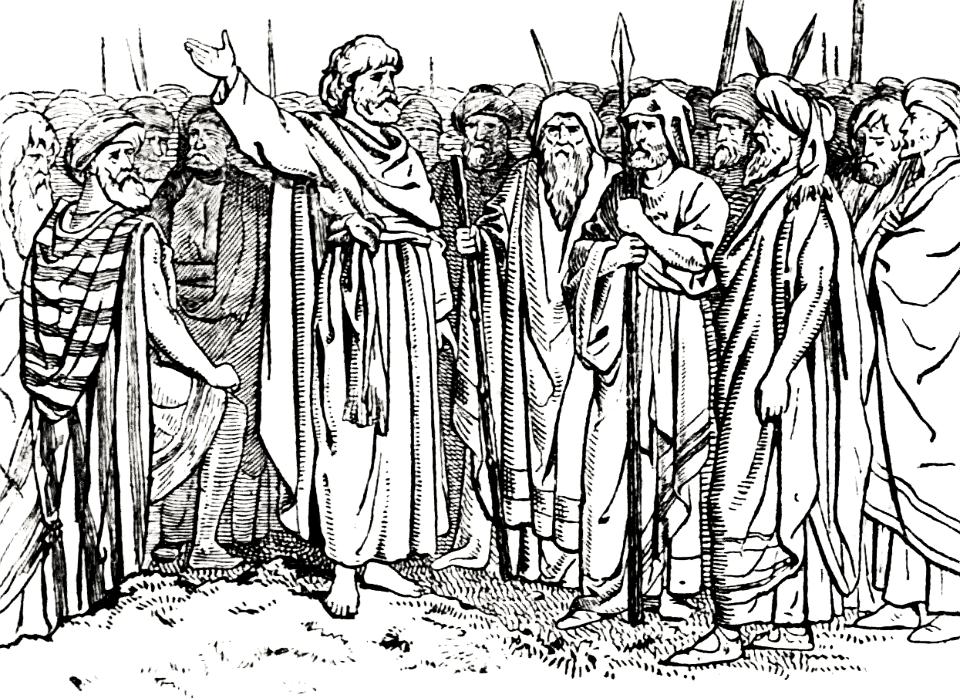 17 Moses speaking the Book of Deuteronomy - Free Stock Illustrations ...