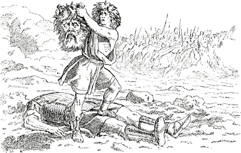 24 David holding up the severed head of Goliath