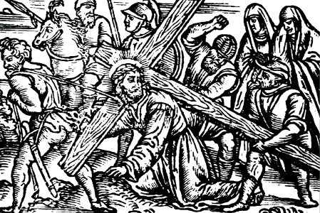 07 Jesus staggers under the Cross - Simon helps