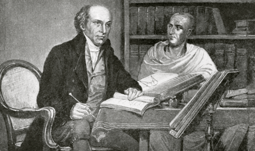 William Carey in India translating the Bible