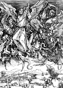 Revelation 12b - Michael fighting the Dragon