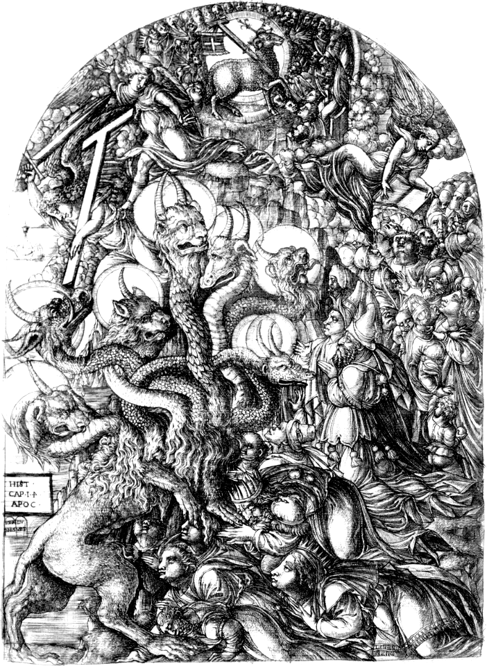 Revelation 13a the beast with seven heads and ten horns free stock