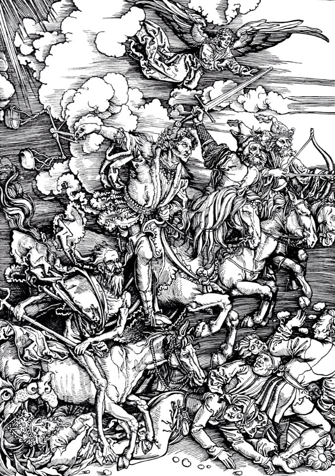 12 Revelation 06 v08 The Four Horses and their Riders (Durer)