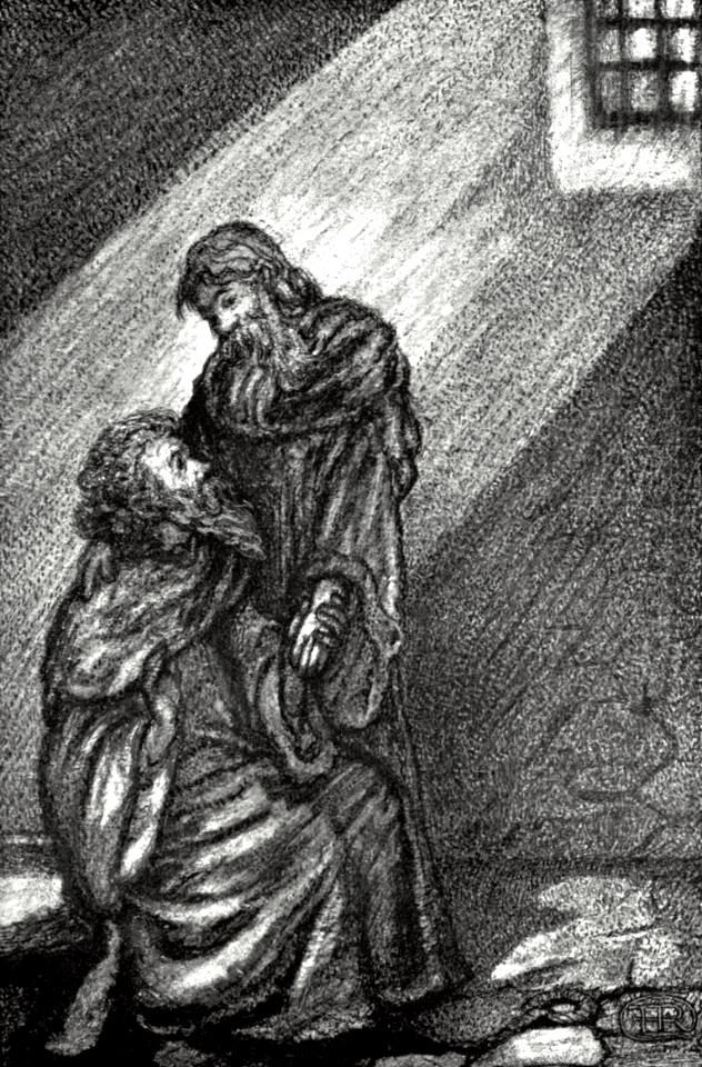 24 2 Timothy 01 v16-17 Onesiphorus visiting Paul in Roman Prison (Hallward)