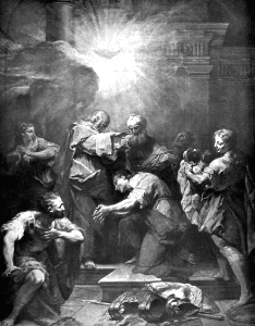 10 Acts 09 v17 Ananias lays his hands on Paul (Restout)