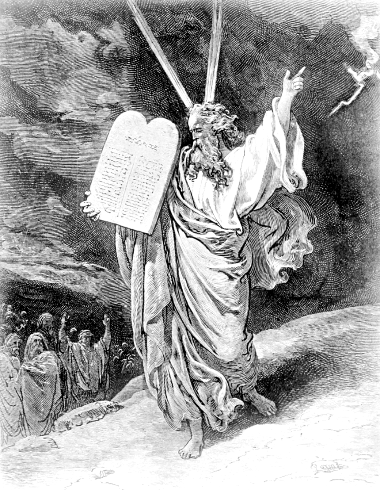 04 Moses coming down from Mount Sinai - Free Stock Illustrations ...