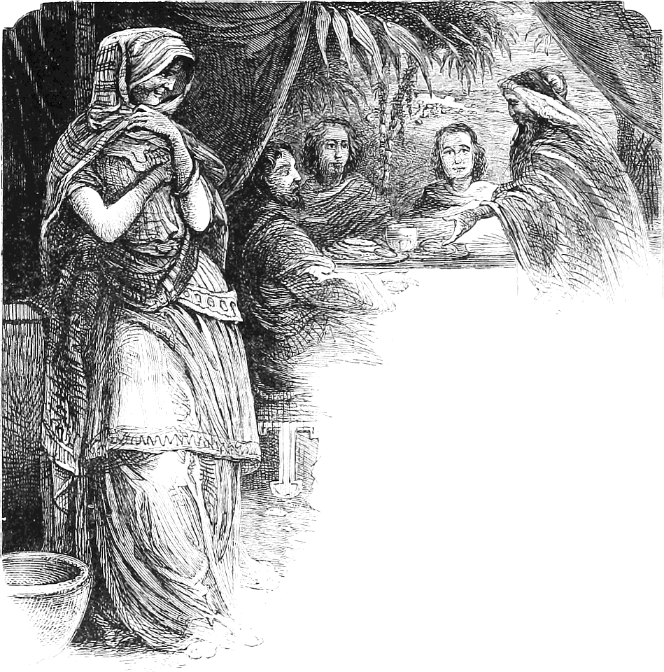 014 Sarah laughs when the Angel tells Abraham she will have a Son