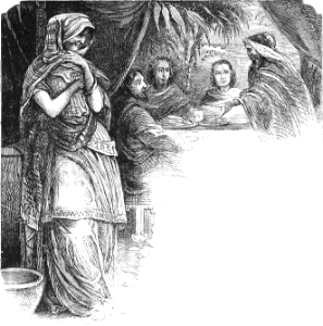 014 Sarah laughs when the Angel tells Abraham she will have a Son