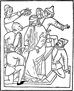 38 Jesus is blindfolded and smitten (mocked)