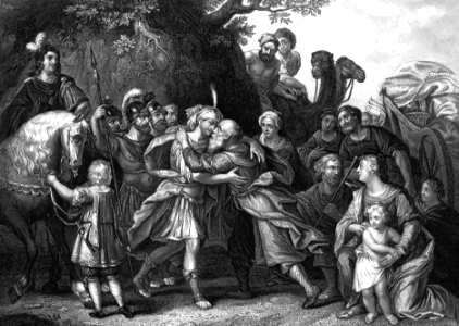14 Genesis 46 v29 He fell on his neck and wept