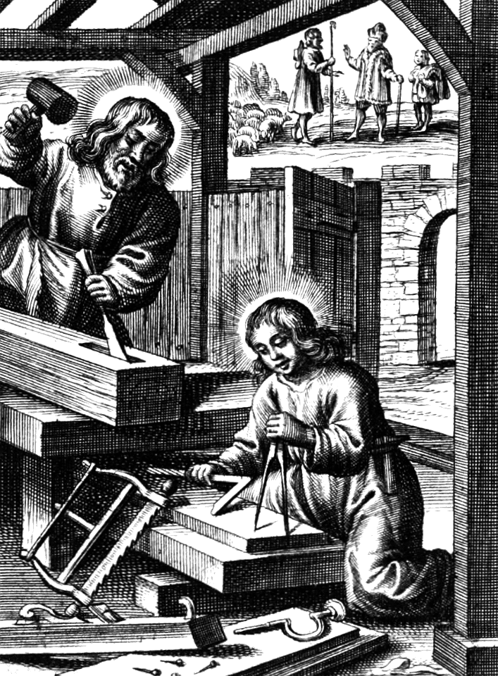 05 Mark 06 v3 Jesus laboring in the Carpenter Shop with Joseph (Type - Gen 31 v41 Jacob working for Laban)