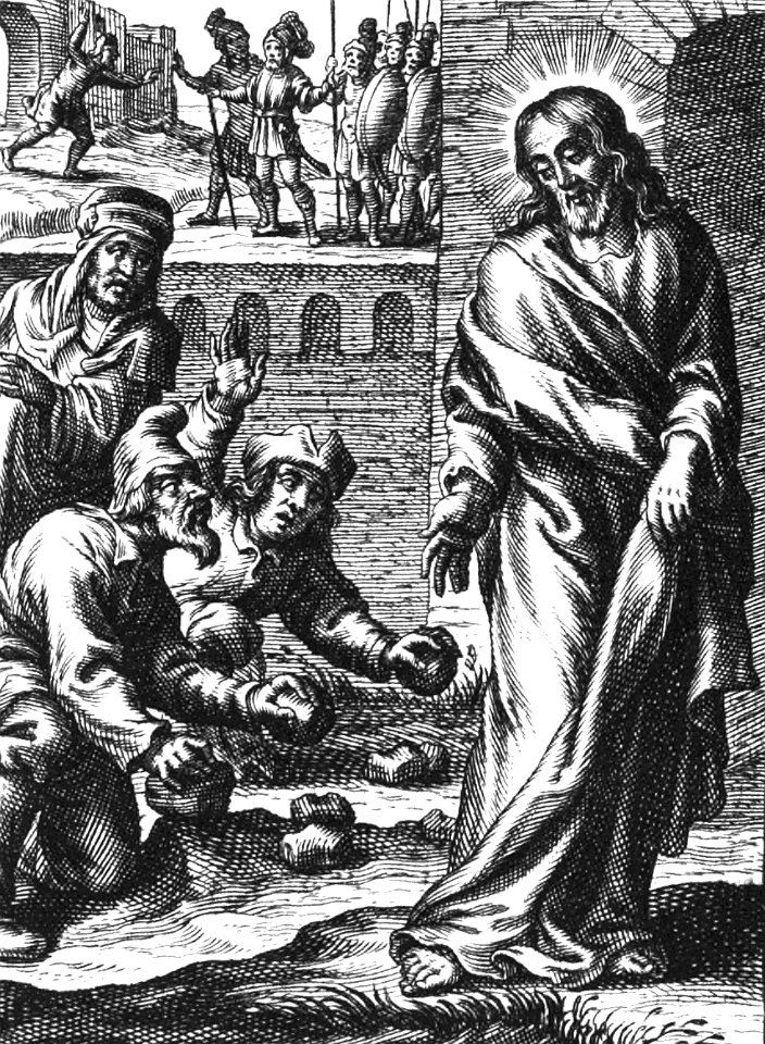 12 John 10 v31-33 The Jews take up stones to stone Jesus (Type - 2 Kings 16 v6 - Shimei cursing David)