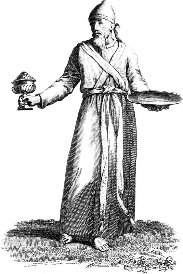 19 Leviticus 16 v4 - The High Priest in his White Robes on the Day of Atonement