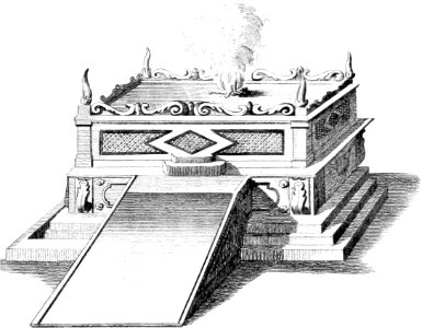 29 2 Chronicles 04 v1 - Altar of Brass in Solomons Temple. Free illustration for personal and commercial use.