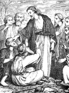 036 Matthew 09 Jesus heals the Blind Men by touching their Eyes