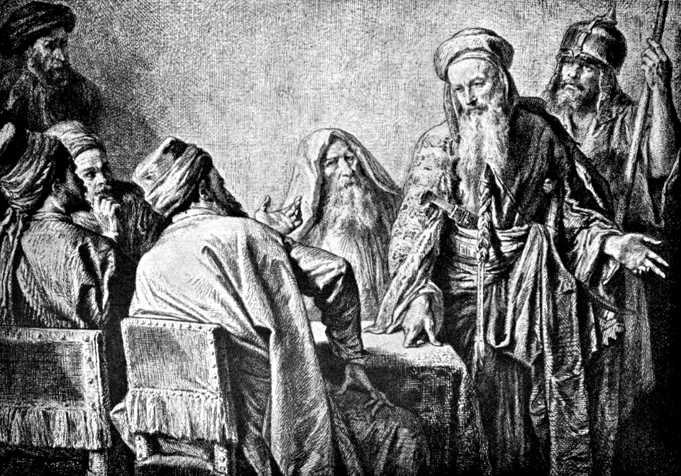 063 John 07 V50 Nicodemus Defends Christ Before The Pharisees Free Stock Illustrations Creazilla