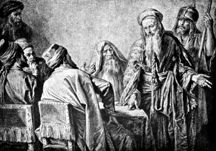 063 John 07 v50 Nicodemus defends Christ before the Pharisees