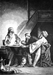 098 Christ eating with the Disciples at Emmaus - blessing the bread