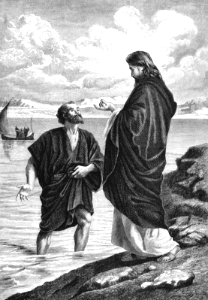 101 Peter leaps from the boat to meet Jesus