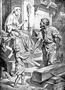 006 Christ helping Joseph. Free illustration for personal and commercial use.