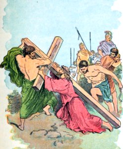 26 Jesus carries the Cross - Simon helps