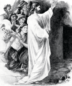 078 The Raising of Lazarus. Free illustration for personal and commercial use.