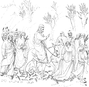 08 Jesus on the Donkey, riding toward Jerusalem (Triumphal Entry)