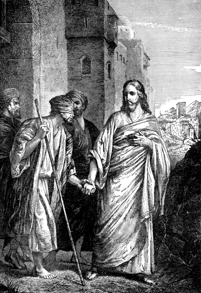 044 Mark 08 v22 Jesus leads the Blind Man
