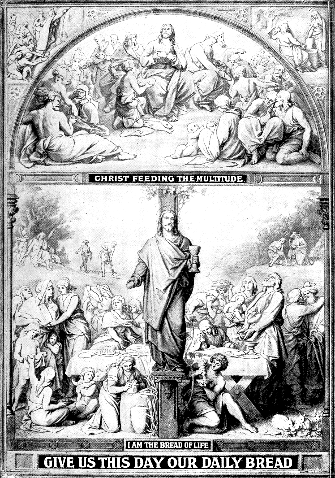094 Collage - Give us our Daily Bread - Christ feeding the Multitude