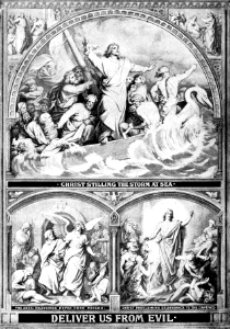 097 Collage - Deliver us from Evil - Christ stilling the Tempest - Peter delivered from Prison
