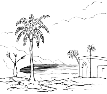 Palm Tree Christian - the Righteous shall Flourish. Free illustration for personal and commercial use.