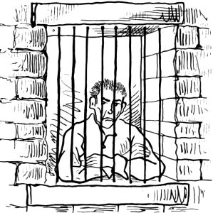 In Prison. Free illustration for personal and commercial use.