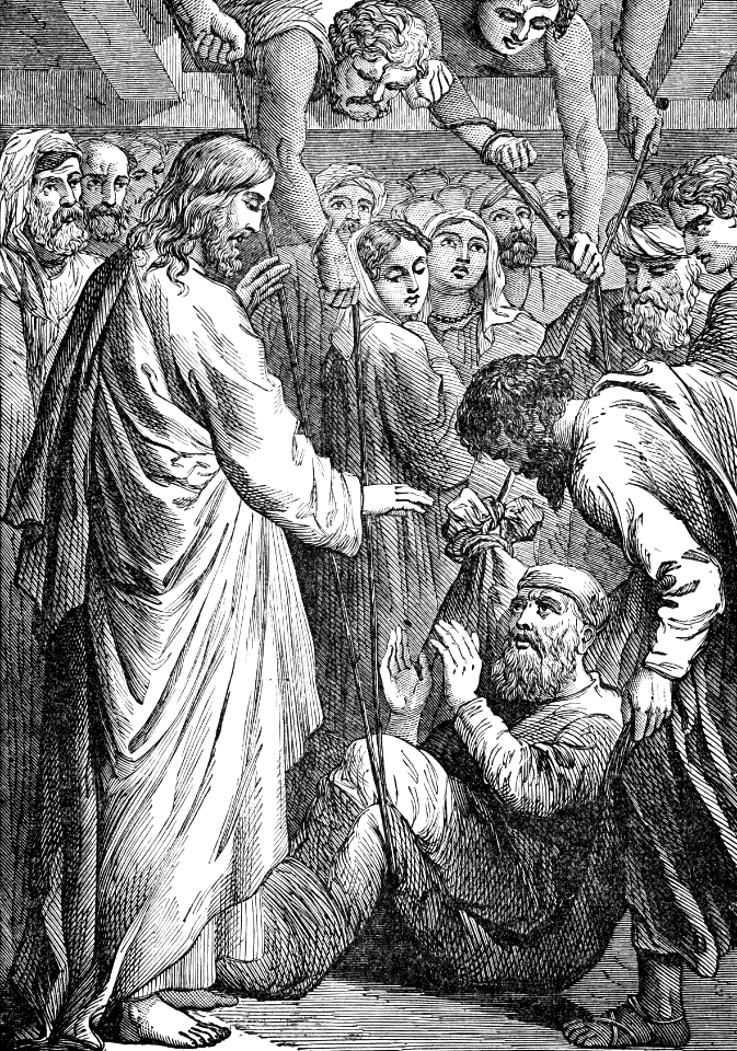 17 Luke 05 v19 Healing the Paralytic let down through the Roof