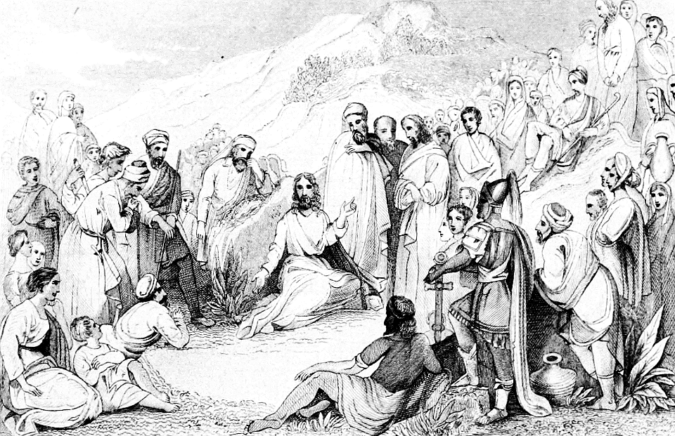 Christ preaching on the Mount (sermon on the mount)