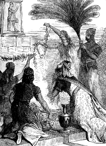 02 1 Kings 11 v08 - Solomon and his wives worshipping idols