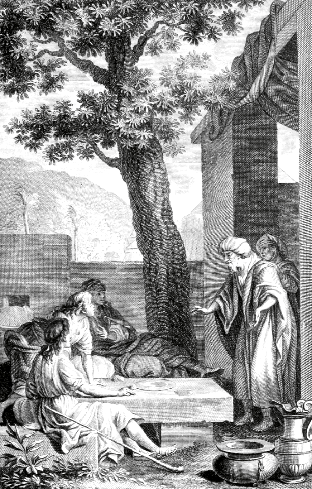 015 Abraham gives hospitality to three Strangers (Angels)
