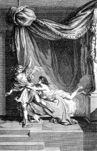 032 Joseph flees from the temptation of Potiphars Wife