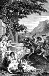 038 Moses helps Jethros Daughters at the Well