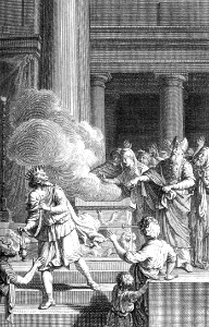 153 Uzziah the King tries to offer Incense but is smitten with Leprosy