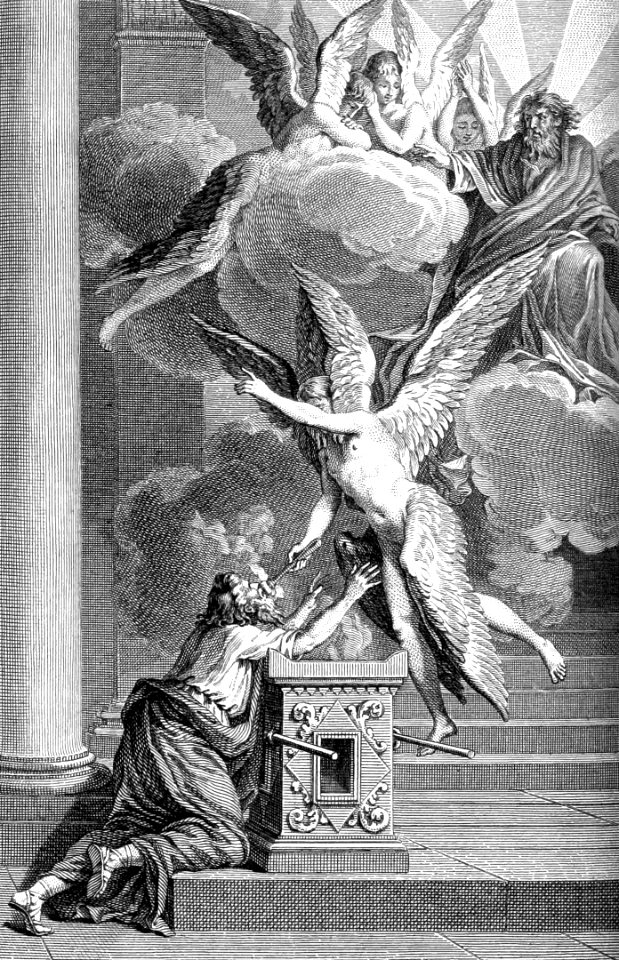 176 Isaiah 06 v6 - The Seraphims purify Isaiahs mouth with a live coal