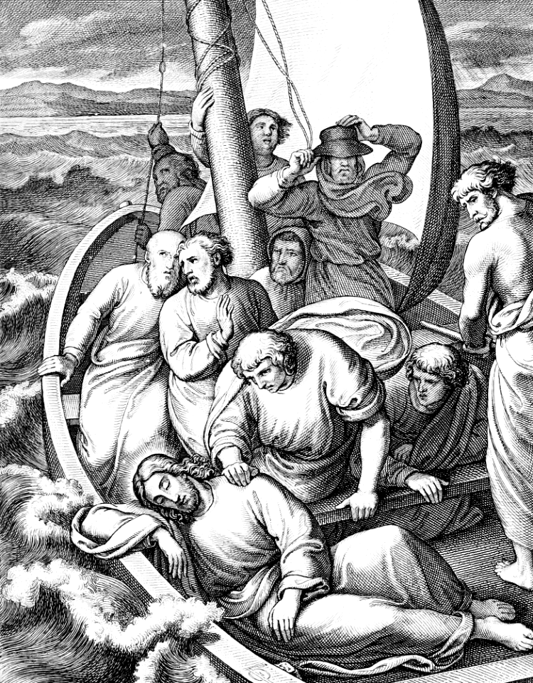 22 Matthew 08 v25 Jesus sleeping in the Boat during the Storm on the Sea