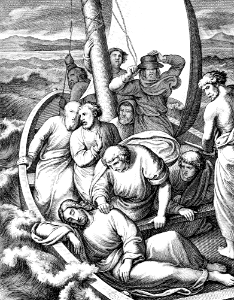22 Matthew 08 v25 Jesus sleeping in the Boat during the Storm on the Sea
