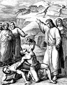 21 Matthew 08 v 28-33 The Two Demoniacs healed The evil spirits cause the swine to run over th