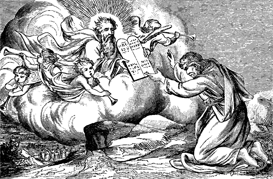 19 Moses receives the Commandments from God on Tables of Stone