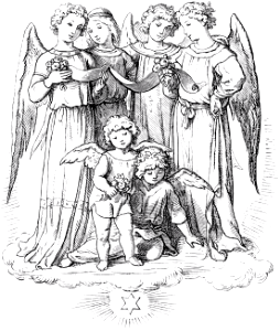 03 Luke 02 v13-14 - Angels singing. Free illustration for personal and commercial use.