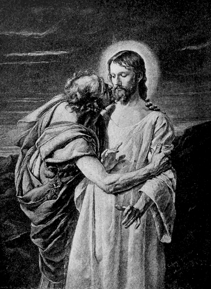 18 Judas betraying Jesus with a Kiss