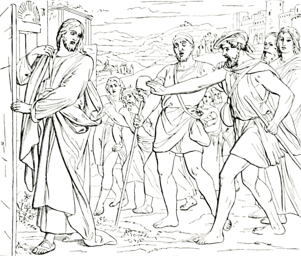 058 The Blind Men follow Jesus - Free Stock Illustrations | Creazilla