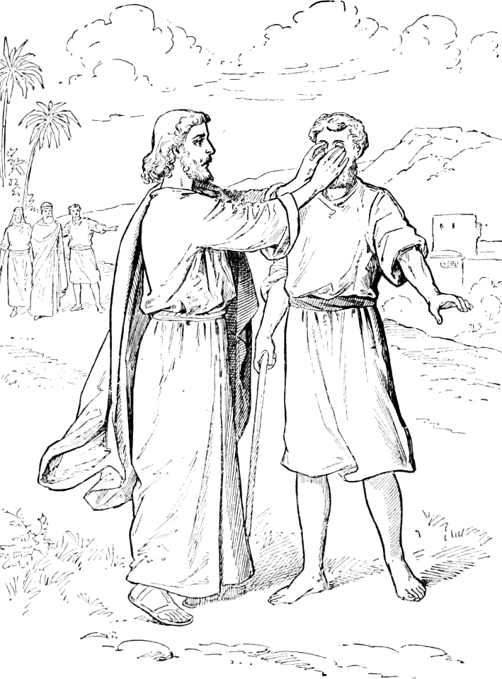 066 Jesus cures the Blind Man - Free Stock Illustrations | Creazilla