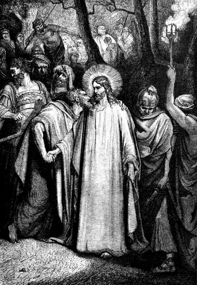 128 Judas betrays Christ with a kiss - Free Stock Illustrations | Creazilla
